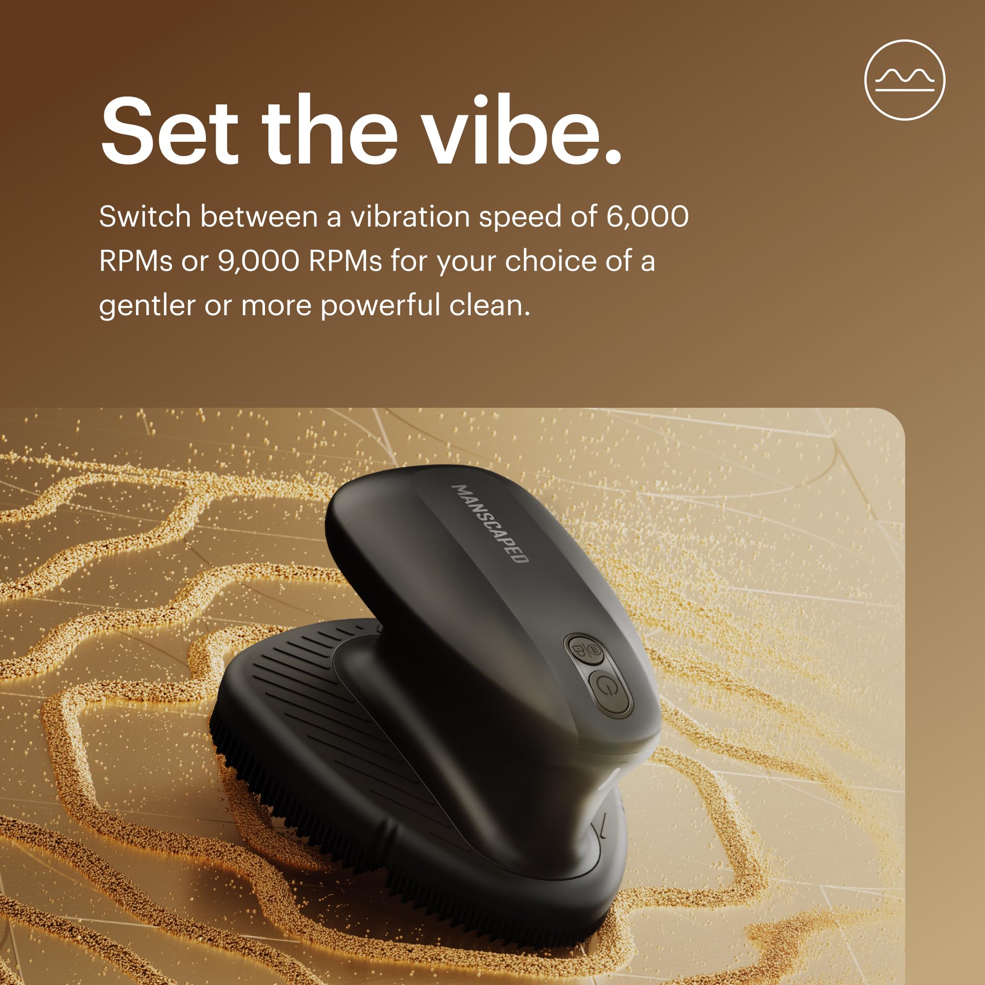 MANSCAPED The Face Buffer PRO two-speed settings for personalized cleansing