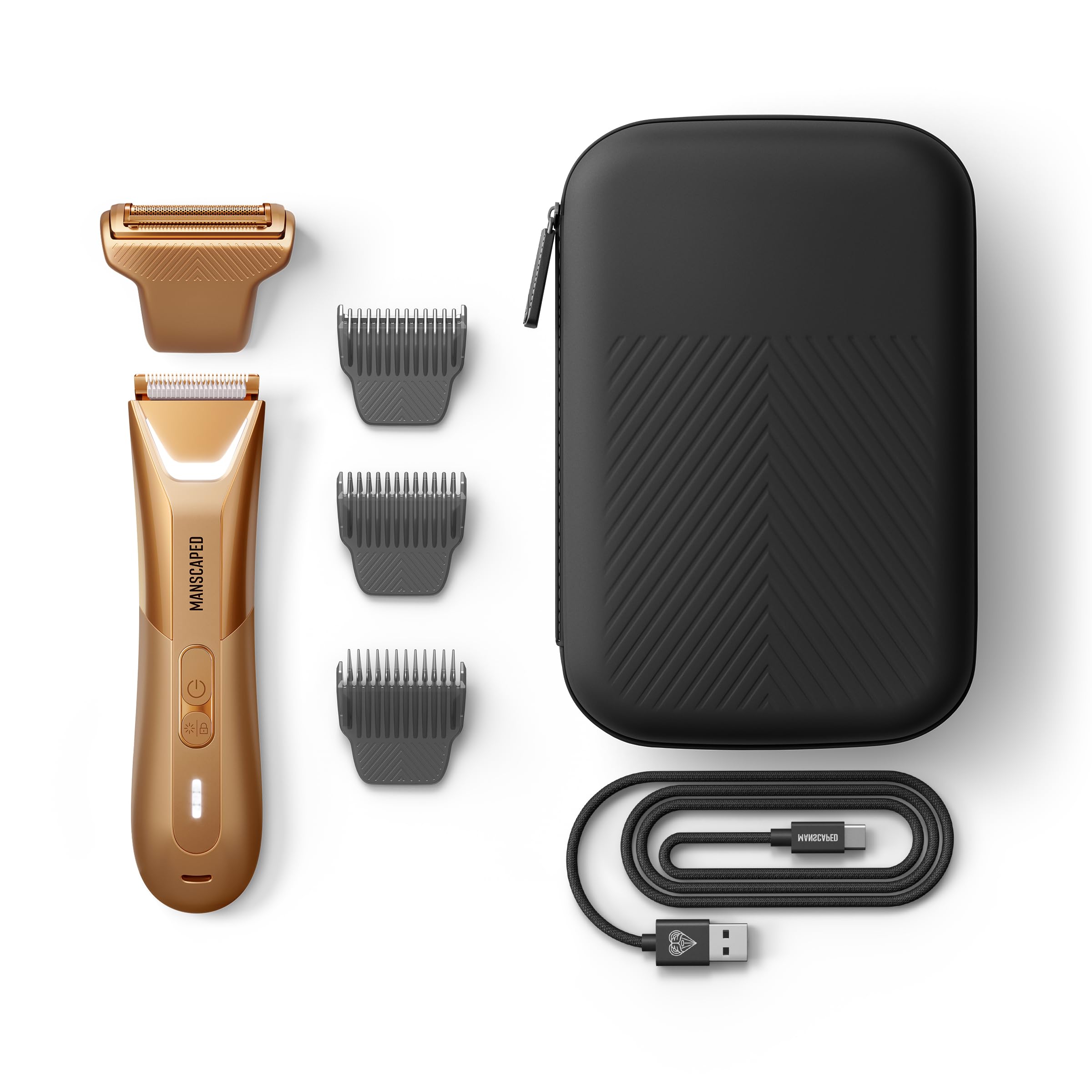 MANSCAPED Lawn Mower 5.0 Ultra travel case kept with accessories.