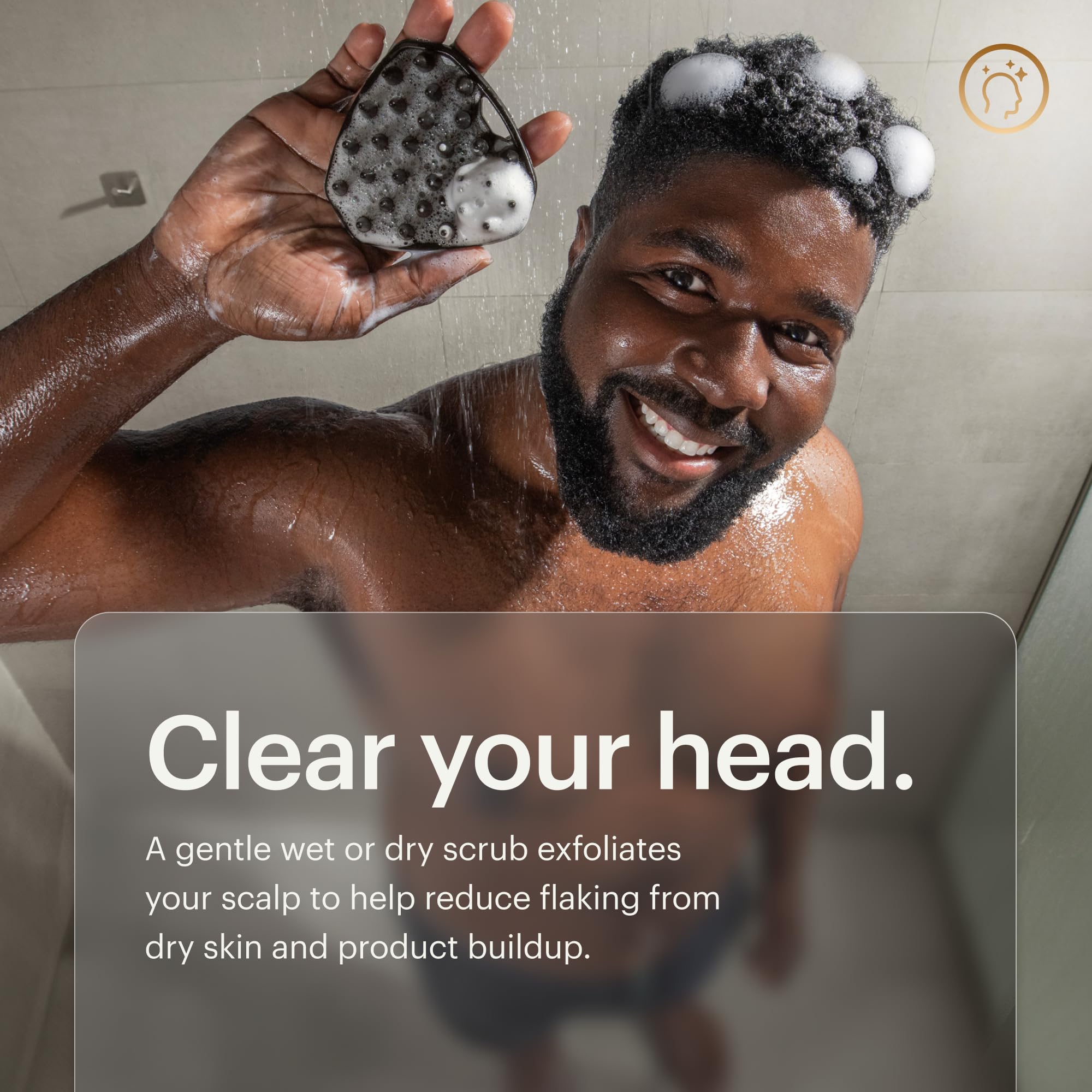 MANSCAPED Scalp Buffer travel-ready design fits bags and gym bags.