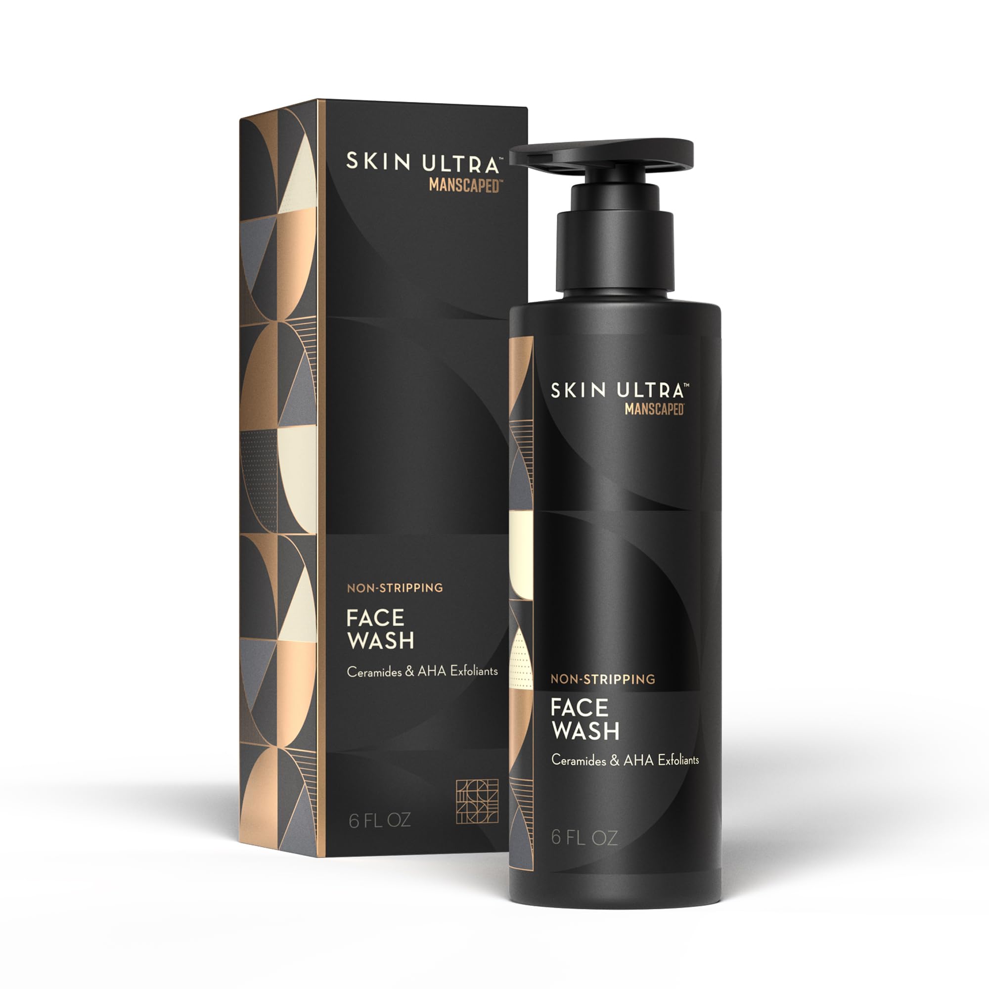 MANSCAPED Skin Ultra Face Wash: botella lista para uso diario suave e hidratante.