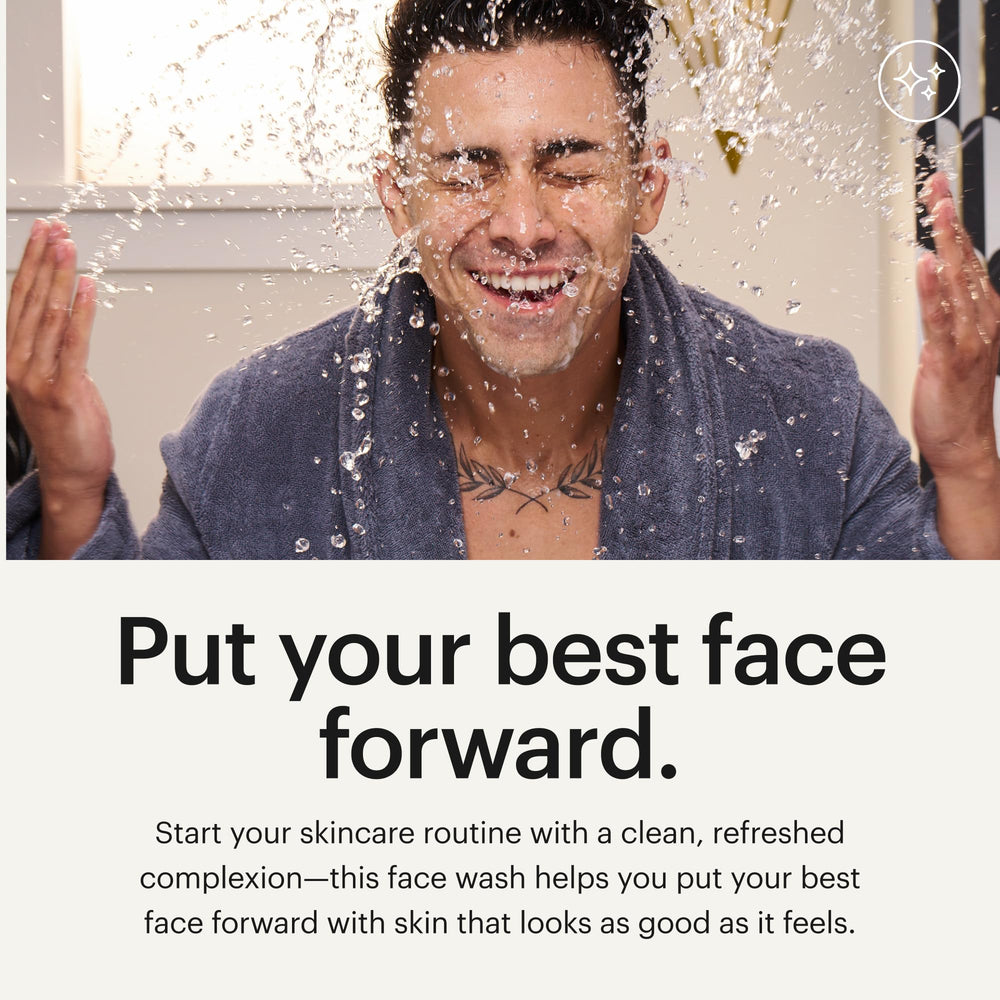 MANSCAPED Skin Ultra Face Wash: fragancia fresca y masculina durante la rutina.