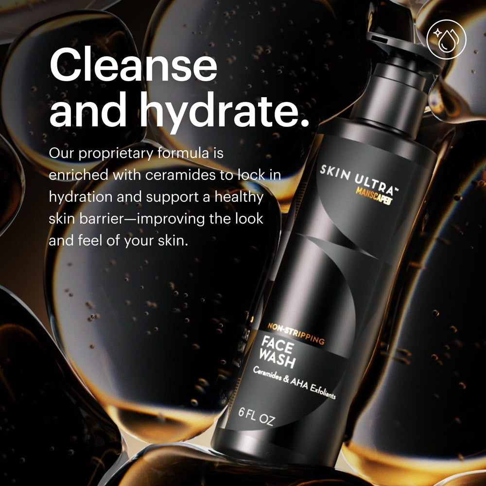 MANSCAPED Skin Ultra Face Wash: textura ligera con ceramidas para mantener la humedad.
