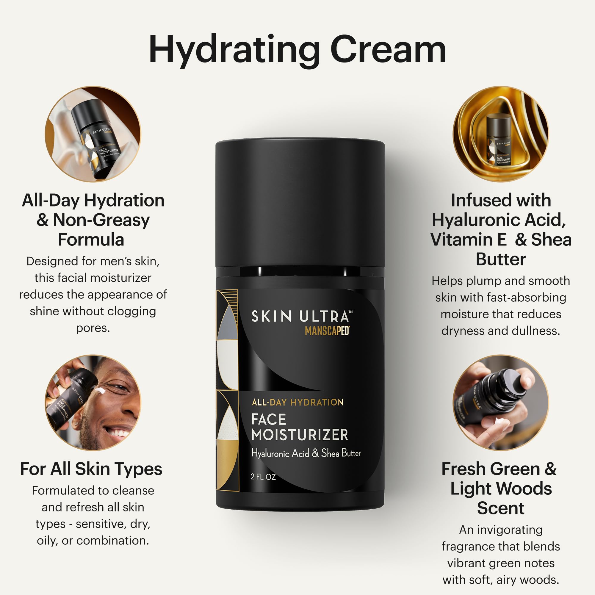 MANSCAPED Skin Ultra hialuronico rostro: ayuda a rellenar y suavizar la piel
