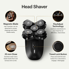 MANSCAPED The Dome Shaver Pro five blades image emphasizing close scalp contact and efficiency