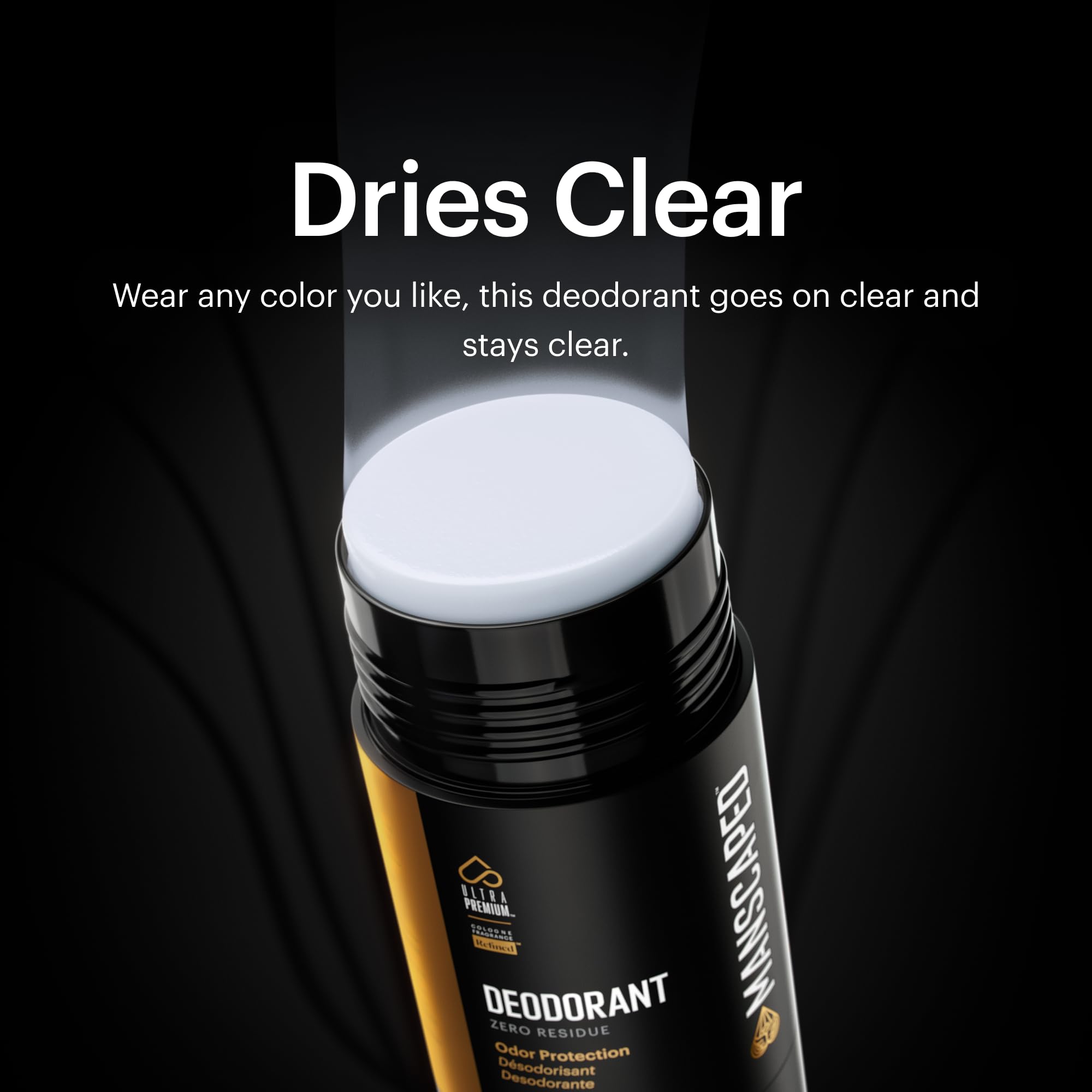 MANSCAPED UltraPremium Deodorant features refined cologne fragrance for subtle freshness