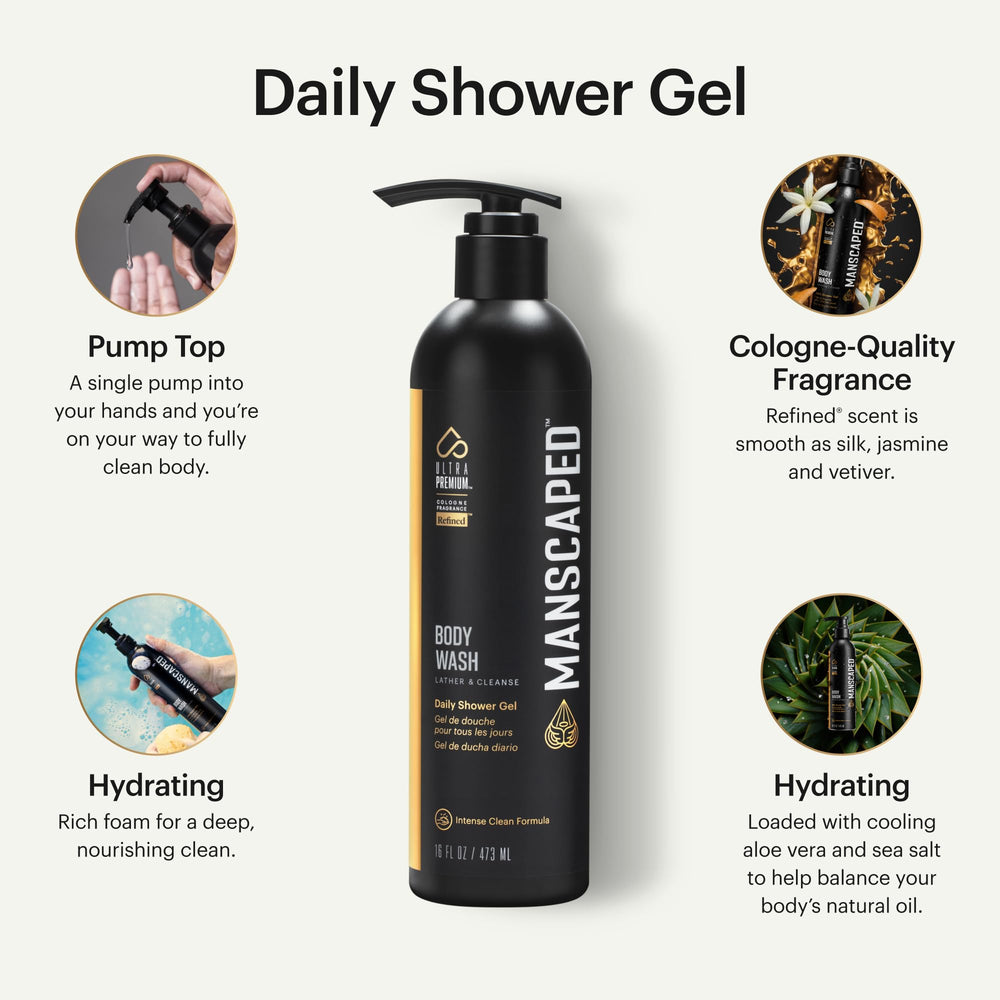 MANSCAPED UltraPremium: espuma cremosa que facilita la ducha rápida.