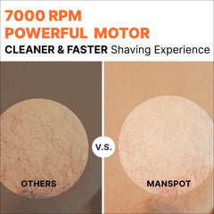 MANSPOT ergonomic handle design offers comfortable grip during grooming.