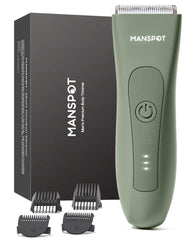 MANSPOT Manscape Trimmer with ceramic blades for a gentle, precise shave.