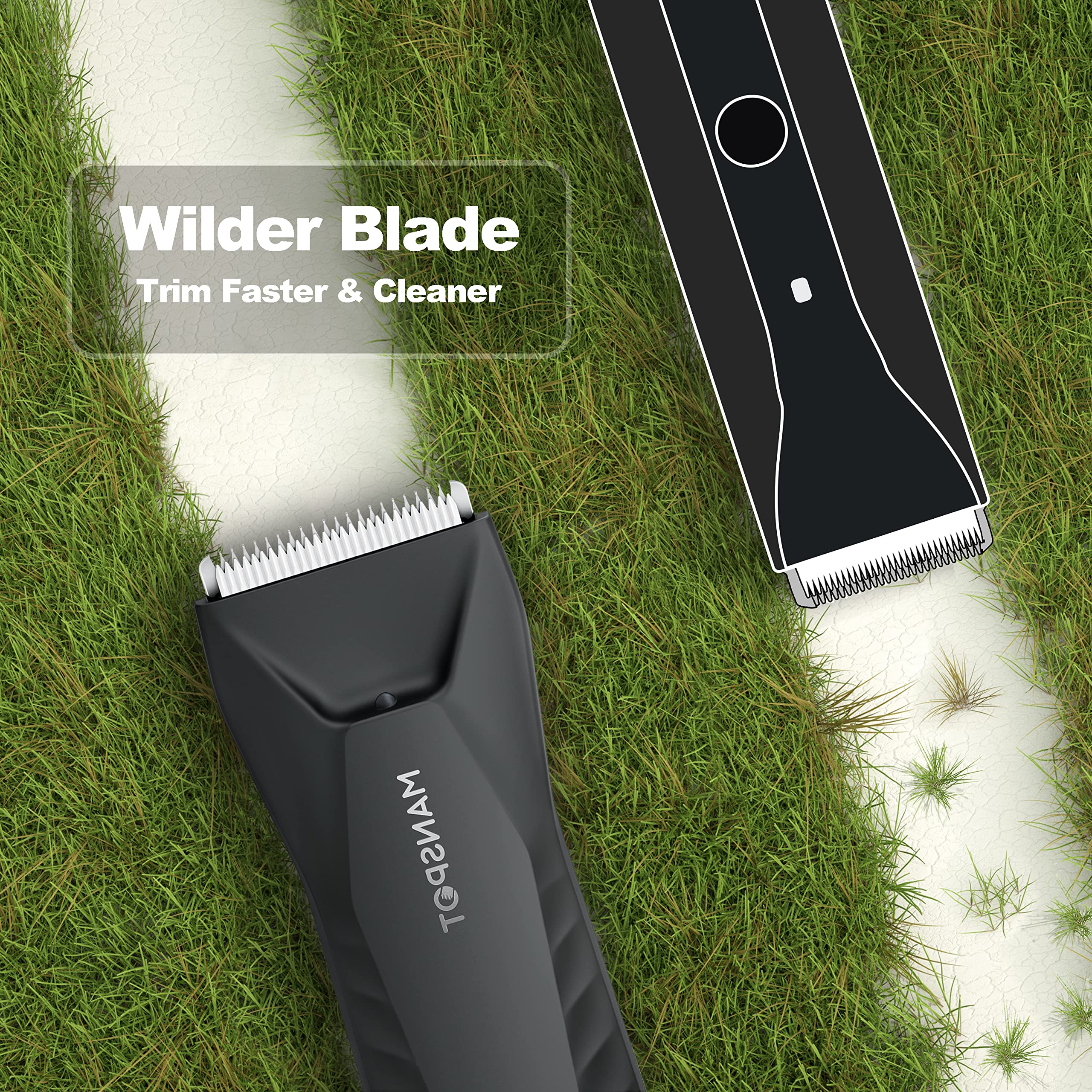 MANSPOT trimming guards illustrate adjustable length options for customization.