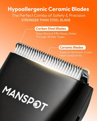 MANSPOT waterproof shaver in shower enables convenient wet-dry use.