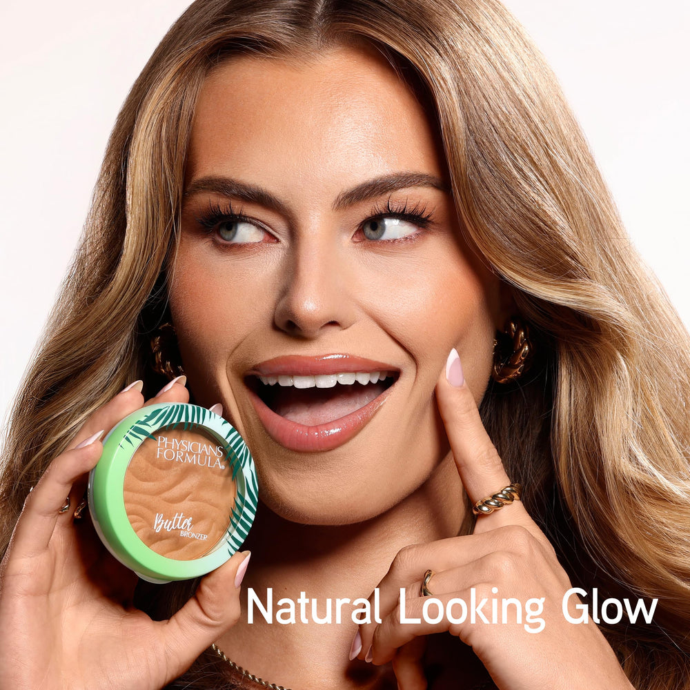 Brillo sutil del bronceador para tono cálido y natural.