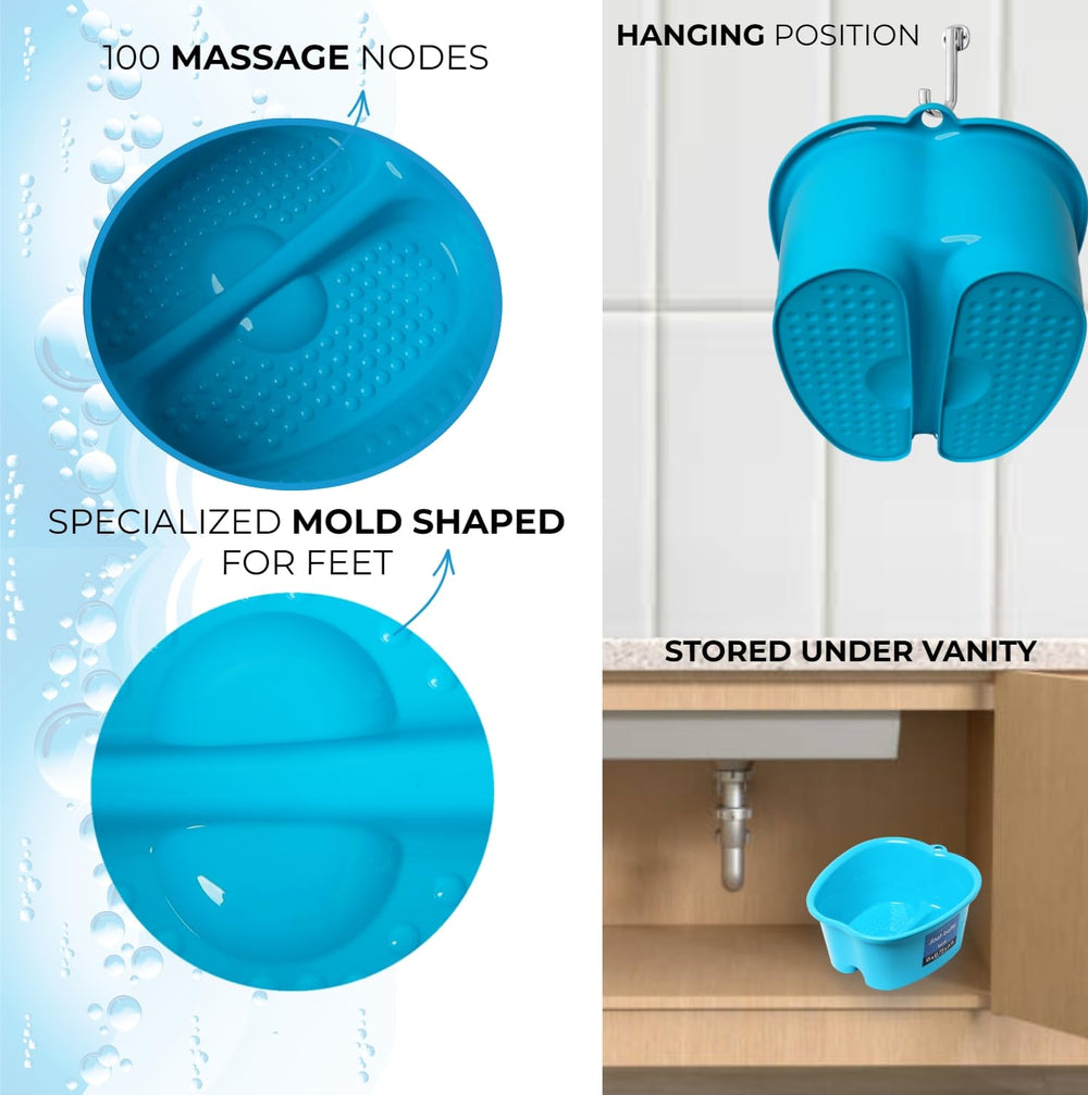 Mantello Foot Bath Interior: roomy blue space for feet during soaks