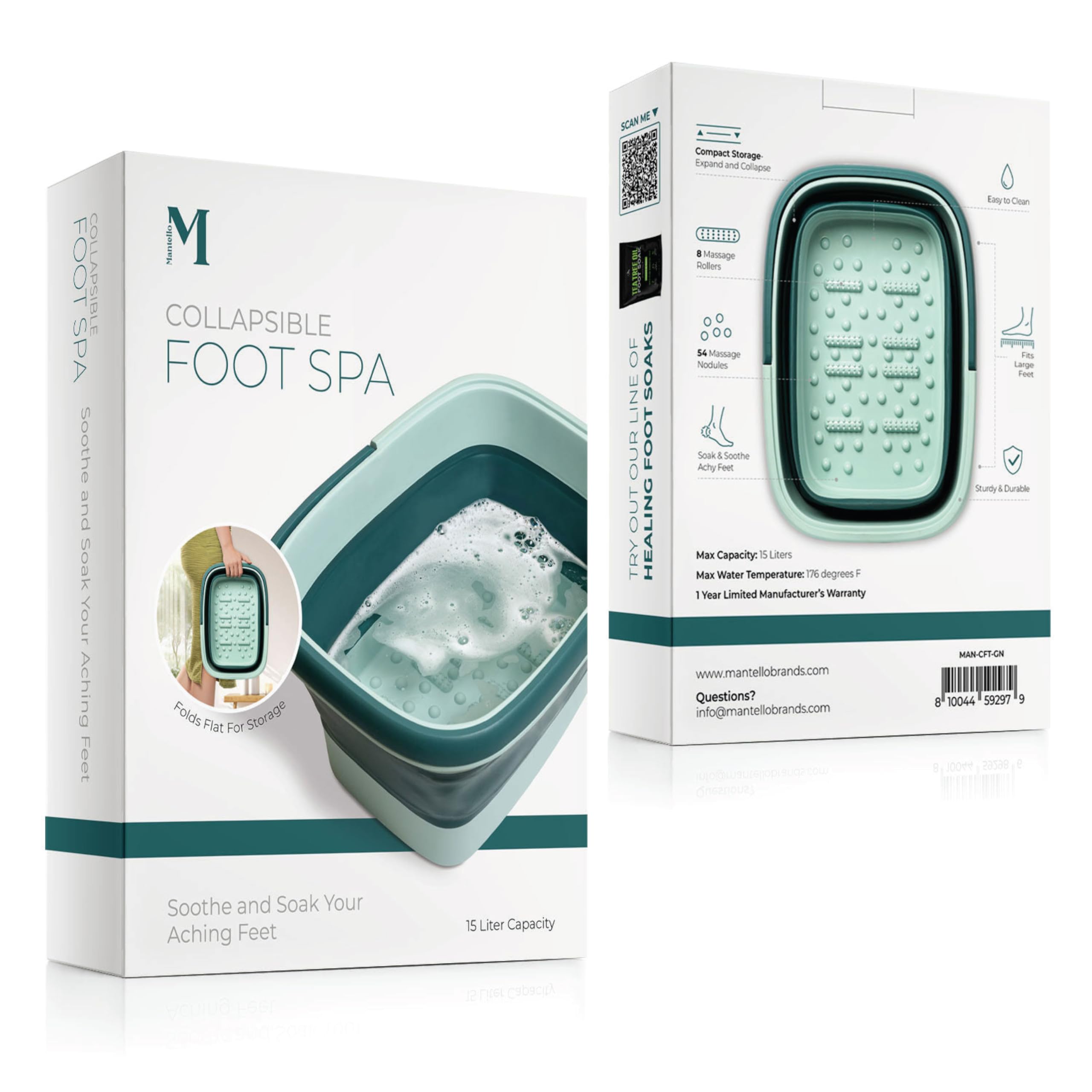 Mantello large-foot spa fits bigger feet for a thorough soak