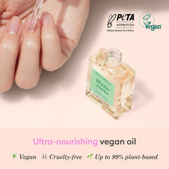 Aplicación suave de Aceite Verde para nutrir la cutícula.