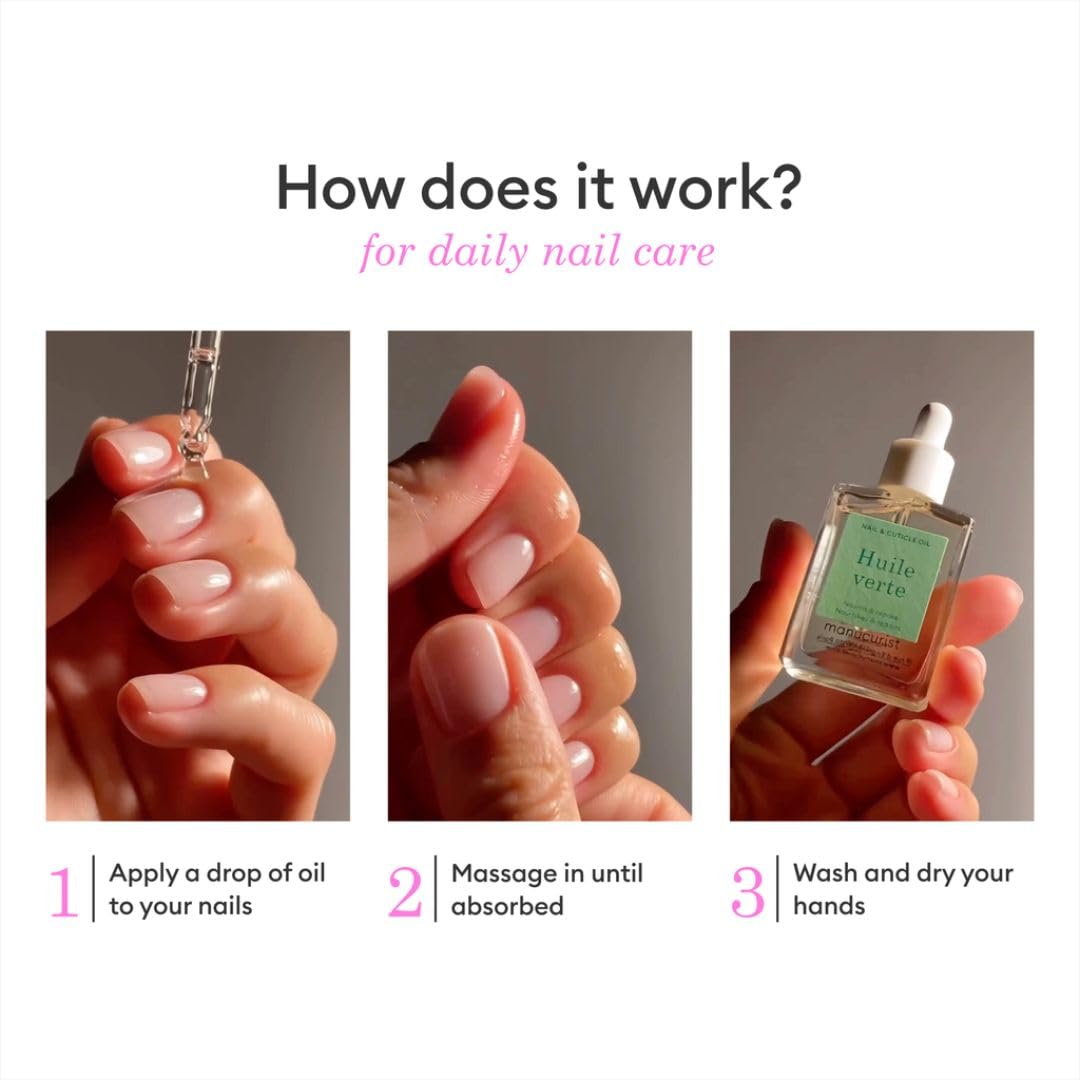 Las uñas con Aceite Verde muestran crecimiento saludable.