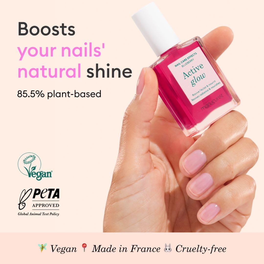 Manucurist Active Glow Blueberry cuidado de uñas con hidratación y color suave.