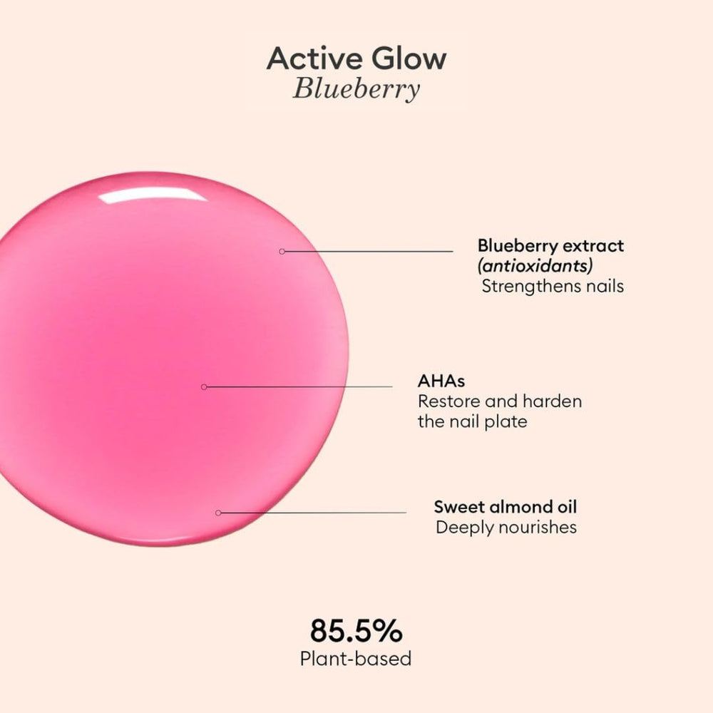 Manucurist Active Glow Blueberry ingredientes bio-sostenibles para uñas sanas.