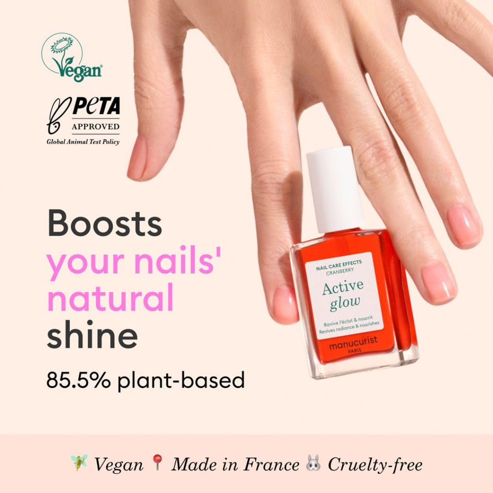 Close-up of applicator with Active Glow Cranberry color.