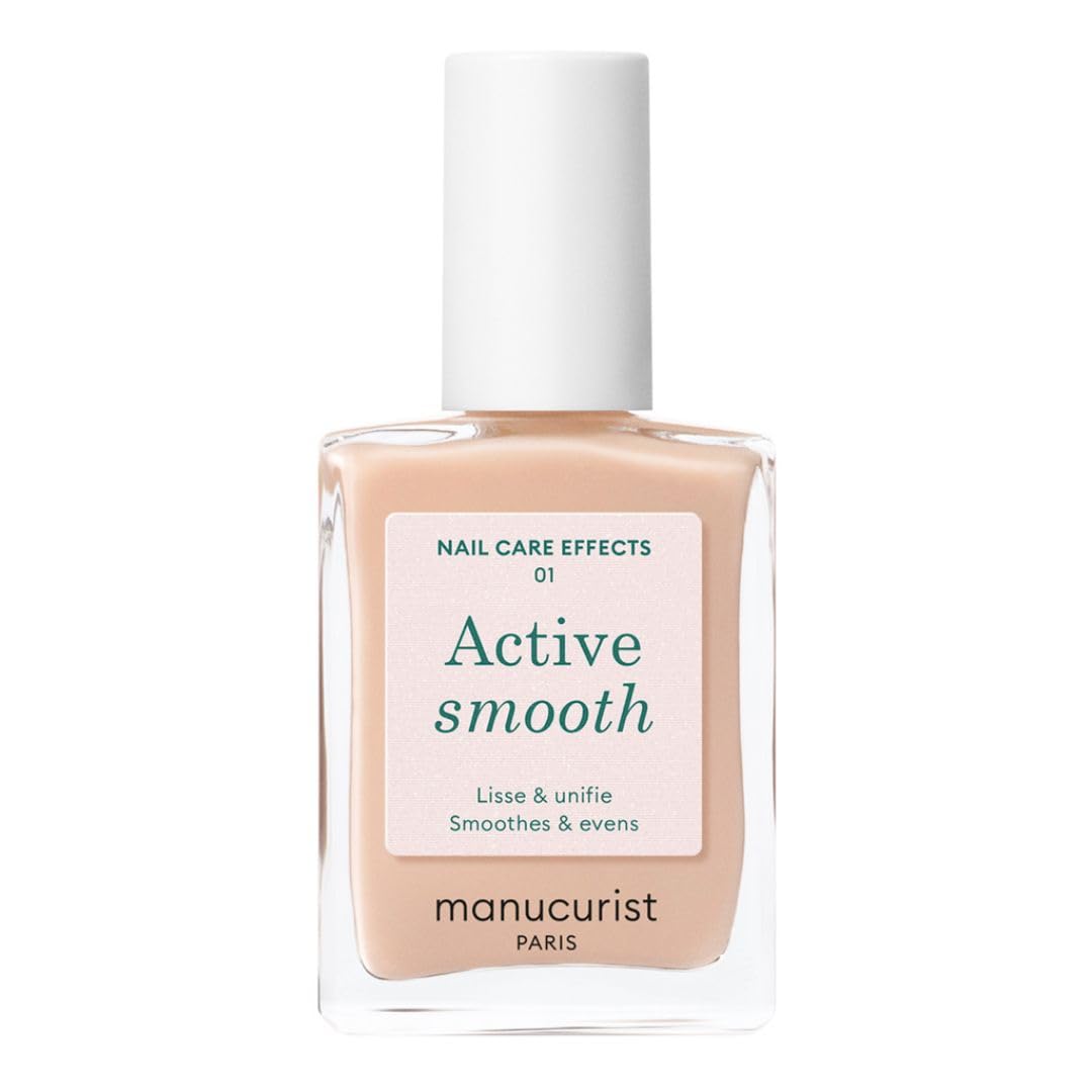 Manucurist Active Smooth 01: bote en primer plano, suaviza imperfecciones en uñas.