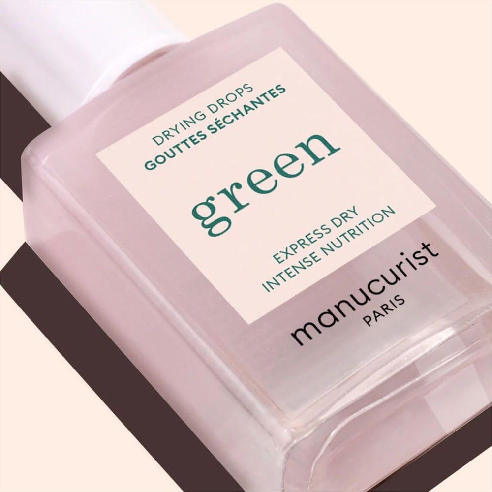 Manucurist Green Drying Drops, hecho en Francia y vegano.