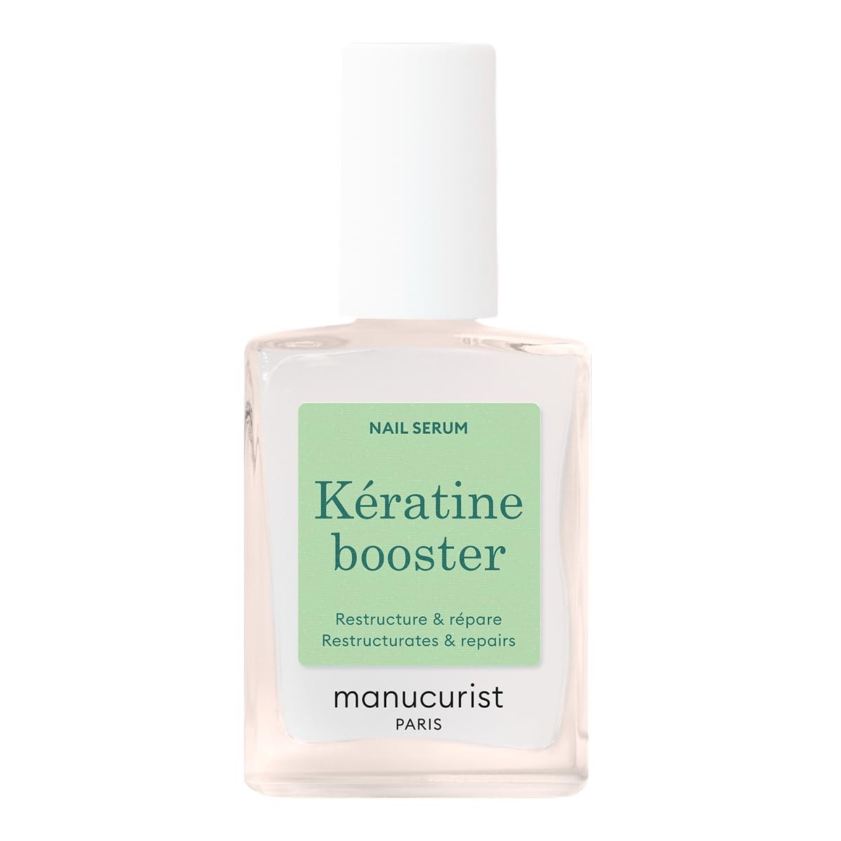 Manucurist Keratin Booster: bote para fortalecimiento rápido de uñas.