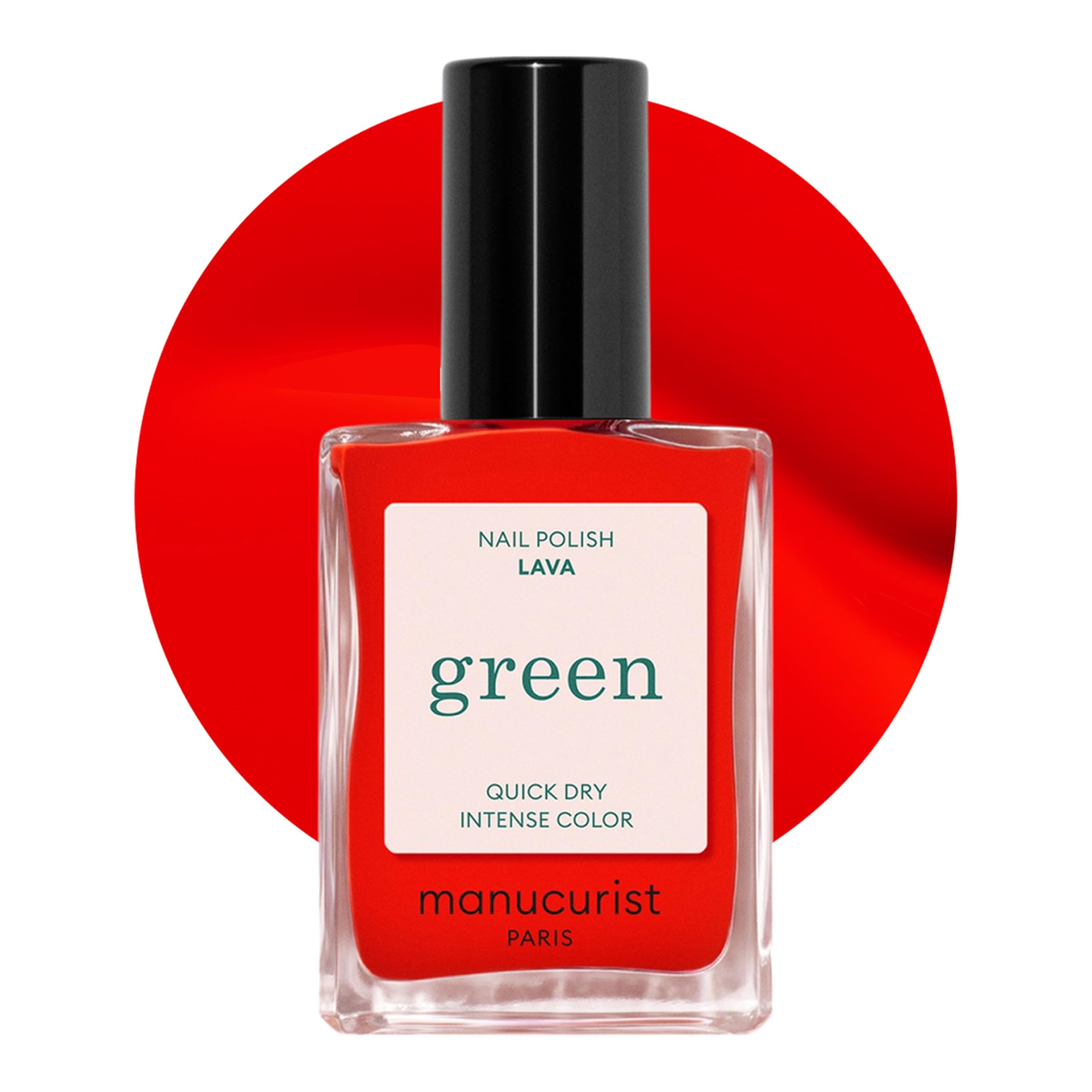 Manucurist Lava: frasco con esmalte rojo anaranjado, ideal para manicura duradera sin lámpara