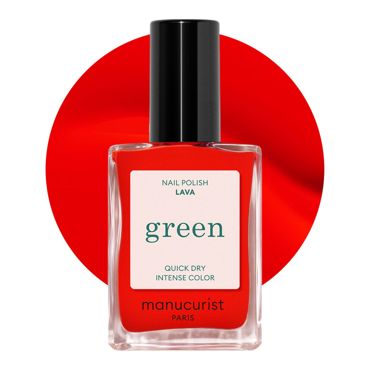 Manucurist Lava: frasco con esmalte rojo anaranjado, ideal para manicura duradera sin lámpara