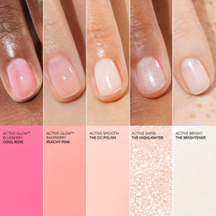 Manucurist Rainbow Active Shine bottle provides a shiny highlighter finish for nails.