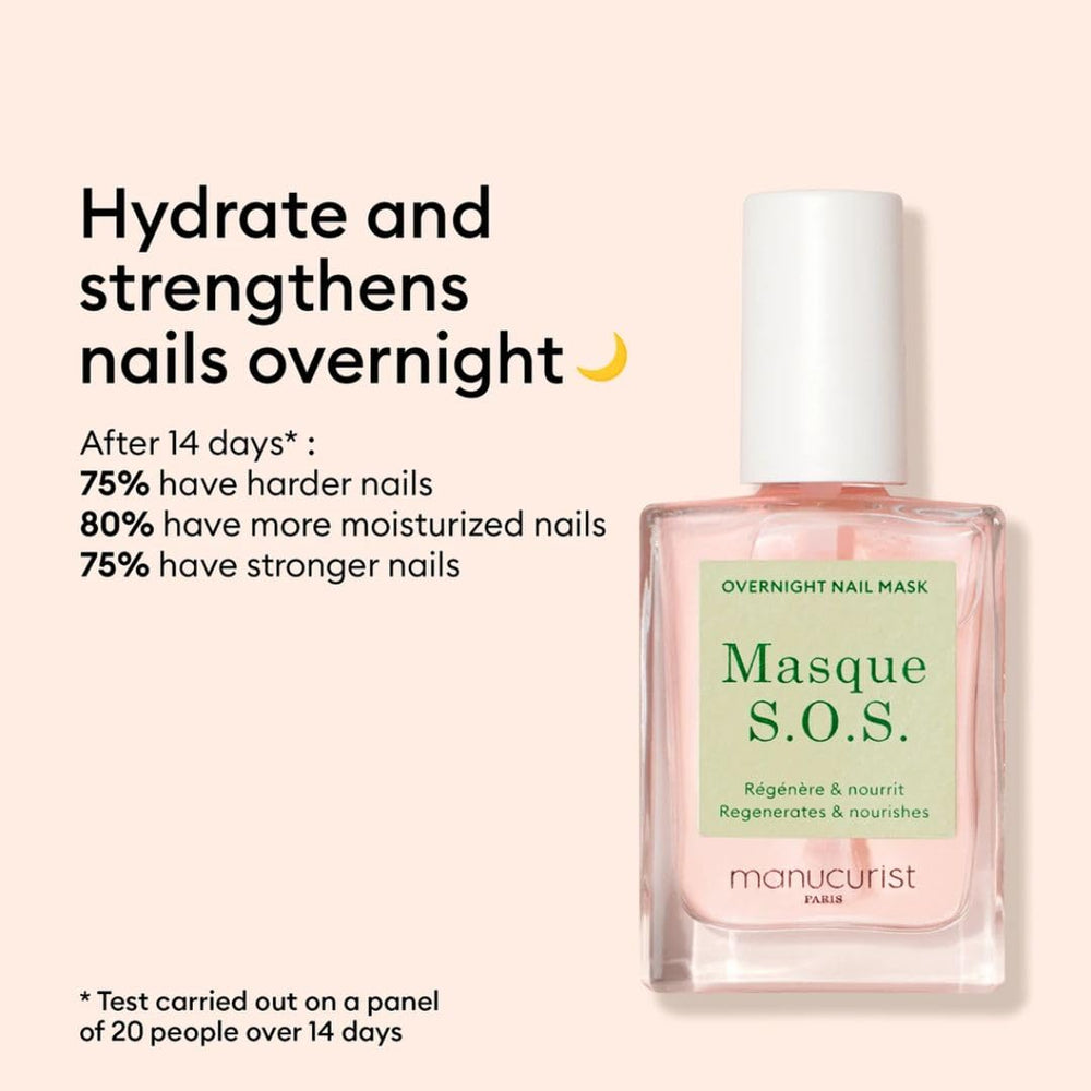 Manucurist Rescue Kit nails after treatment display stronger, hydrated nails.
