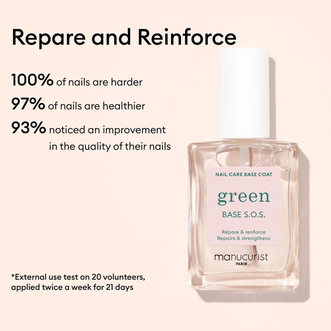 Manucurist Rescue Kit nails before treatment show weak nail plates.