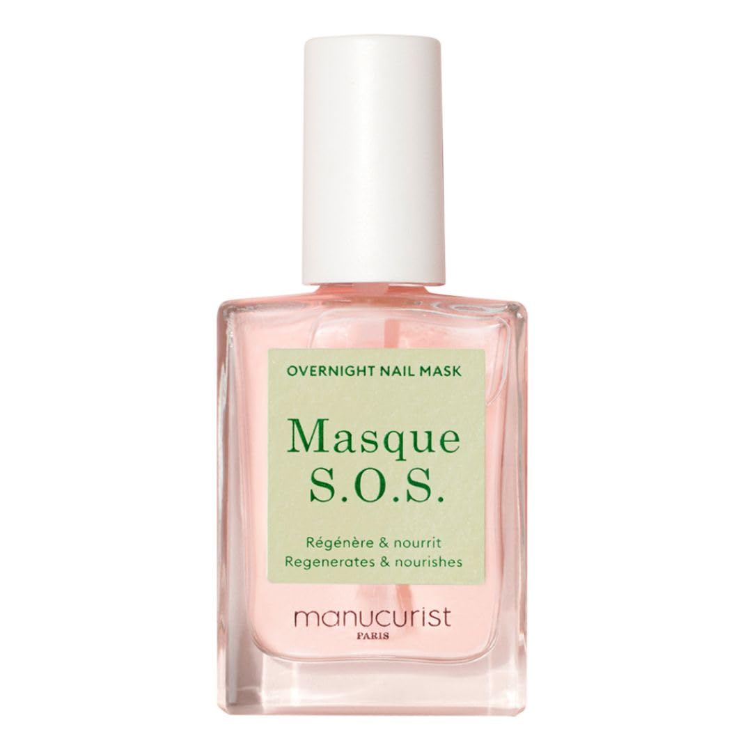 Manucurist SOS Nail Mask envase: cuidado suave para uñas dañadas durante la noche.