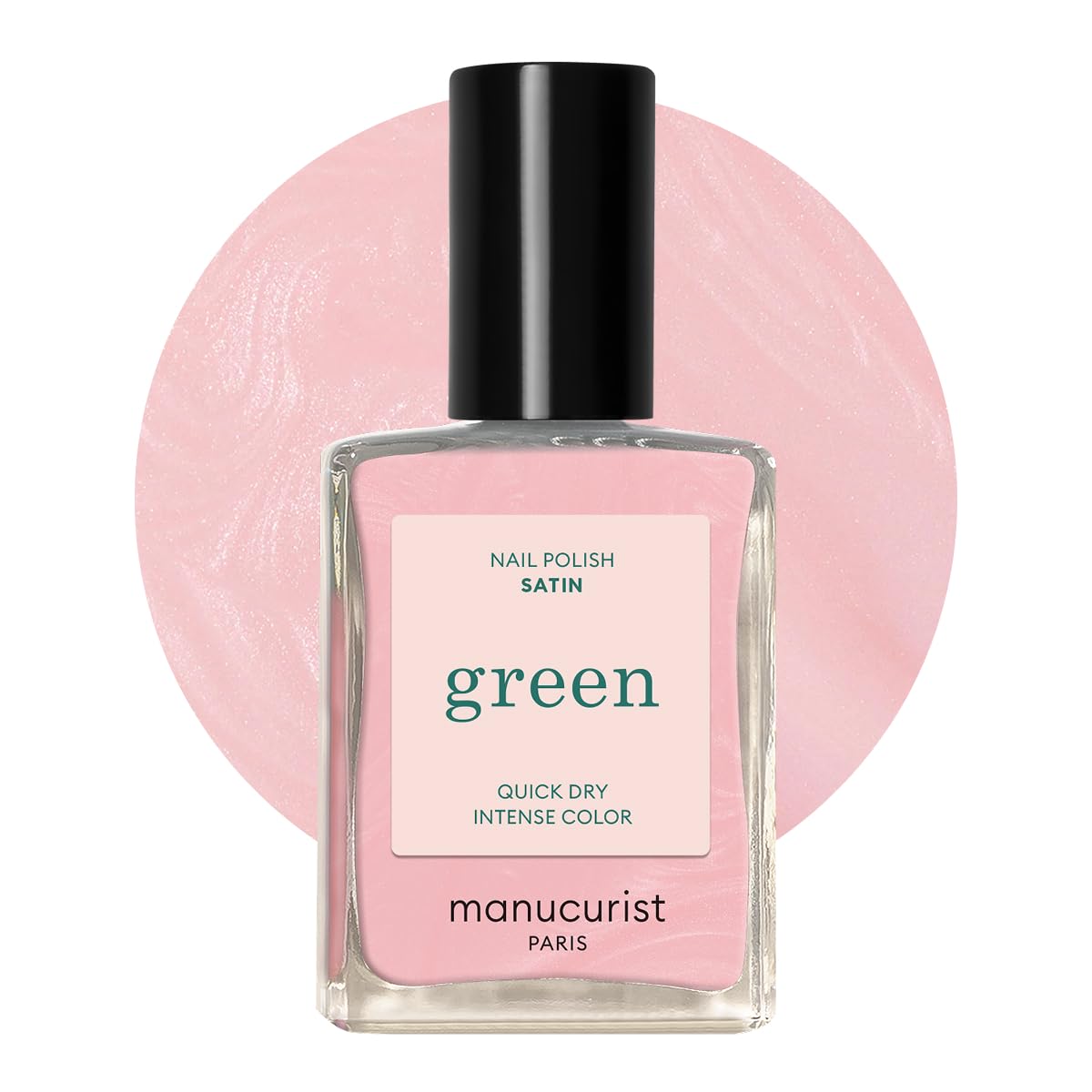 Manucurist Verde Satin perlado rosa pálido con brocha profesional para aplicar
