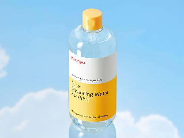 ma:nyo agua micelar imagen de empaque para desmaquillar rápidamente