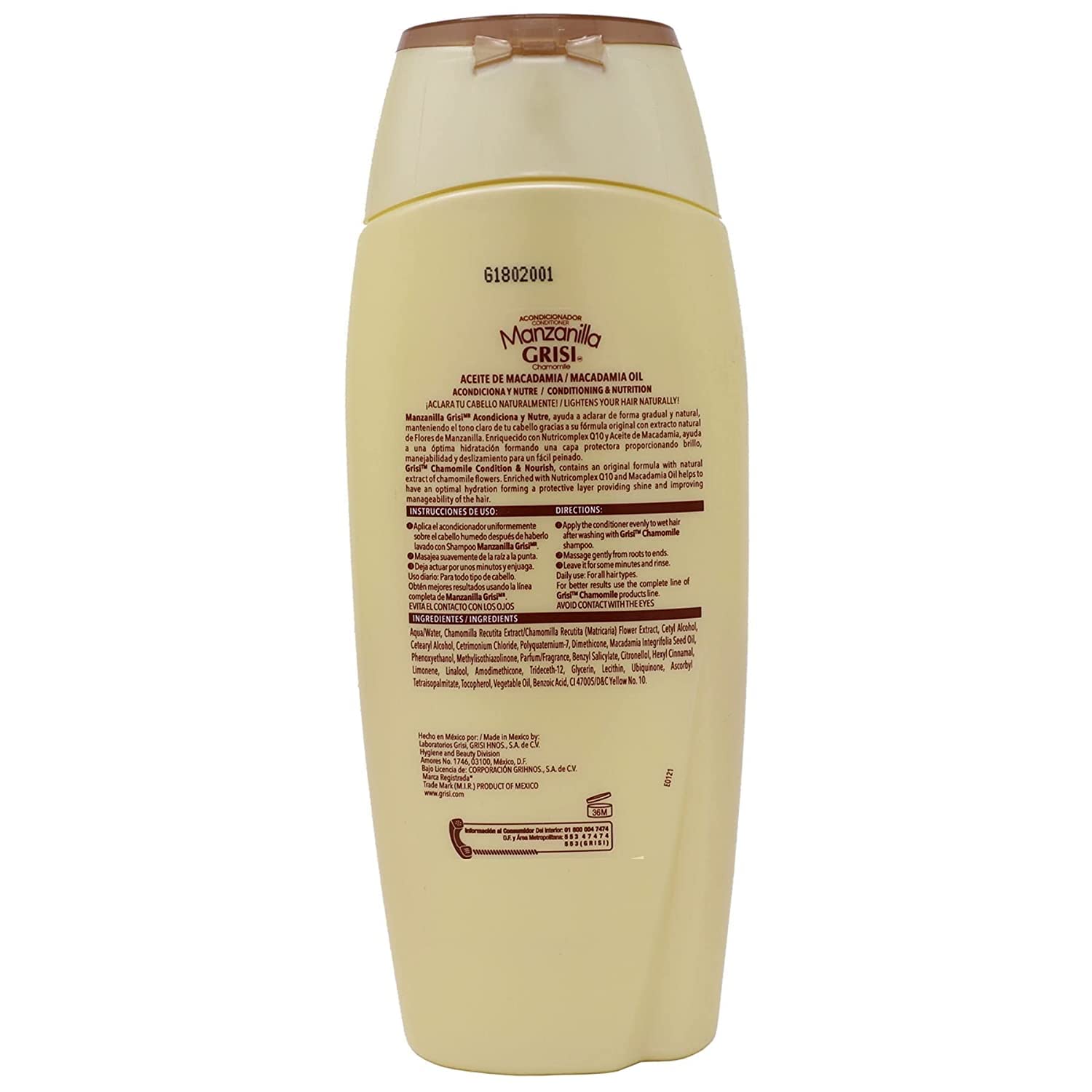 Manzanilla Grisi bathroom shelf display suggesting soft, luminous hair.
