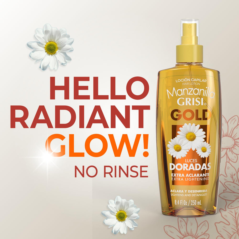 Grisi Manzanilla Hair Lotion Gold detangler aids smooth, knot-free hair