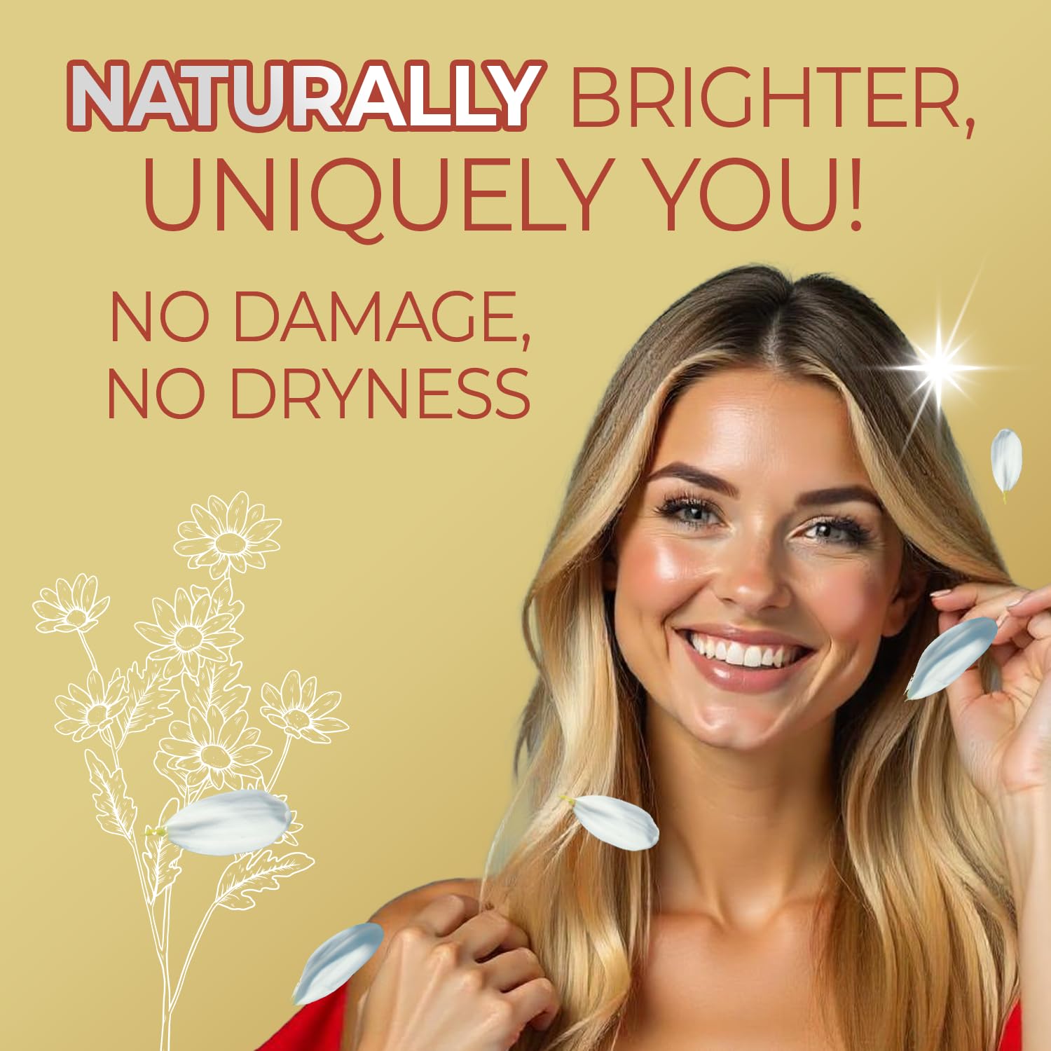 Manzanilla Grisi hair shine on strands highlights luminous tone.