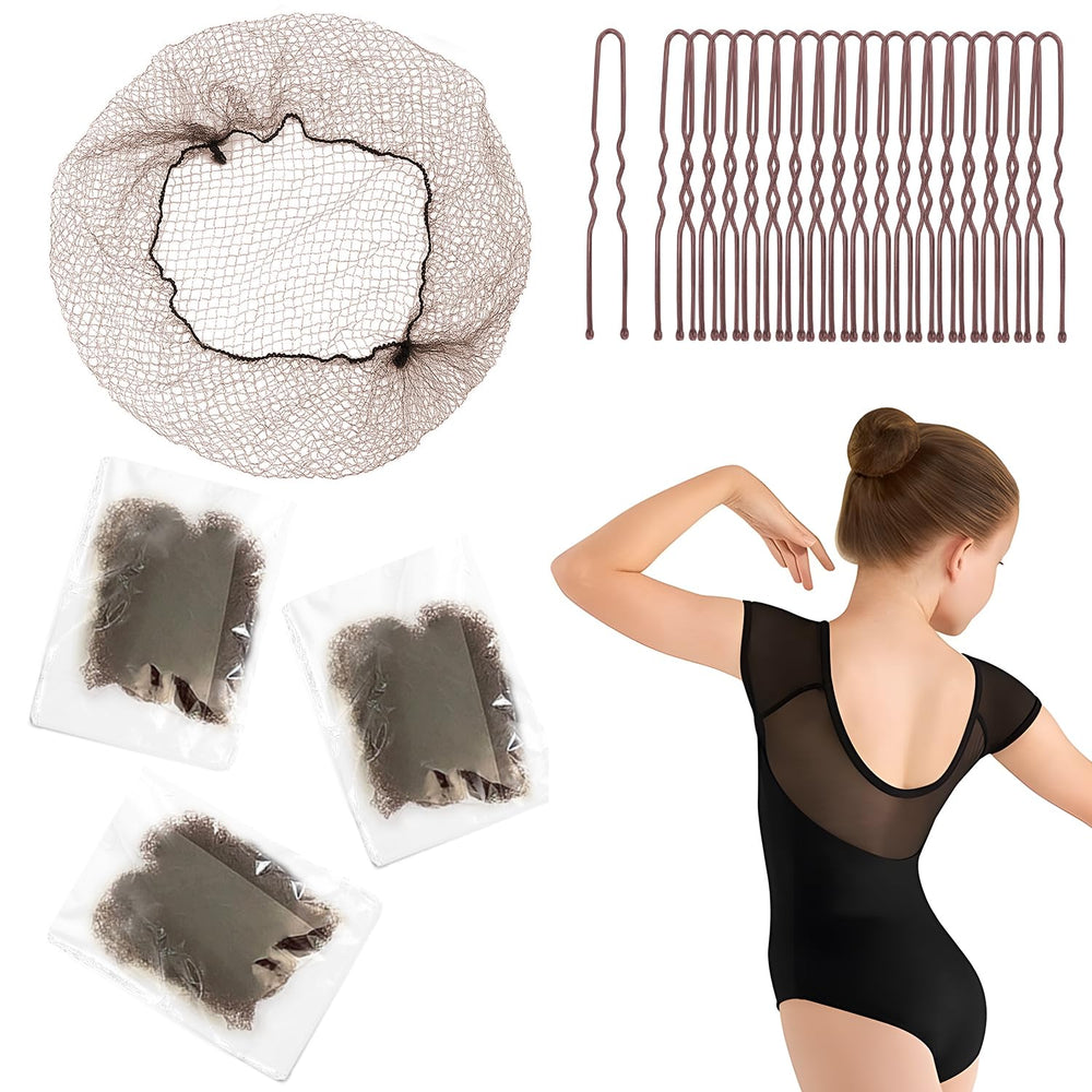 MaopaoBeauty redes para pelo 12pulgadas marrón: moño seguro para danza