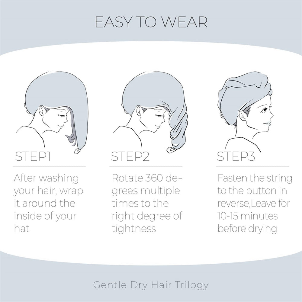 MaopaoBeauty: toalla con cierre de botones y pestañas para fijar el cabello.
