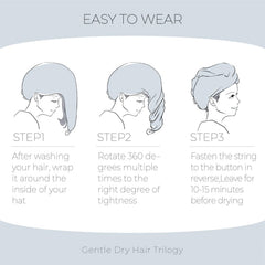 MaopaoBeauty: toalla con cierre de botones y pestañas para fijar el cabello.