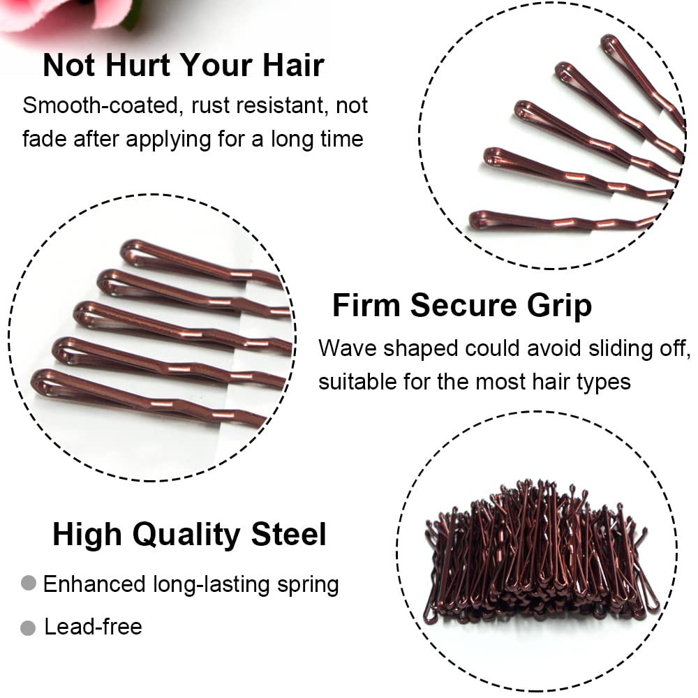 MAORULU bobby pins securing a bun with crinkle mid-grip for hold.