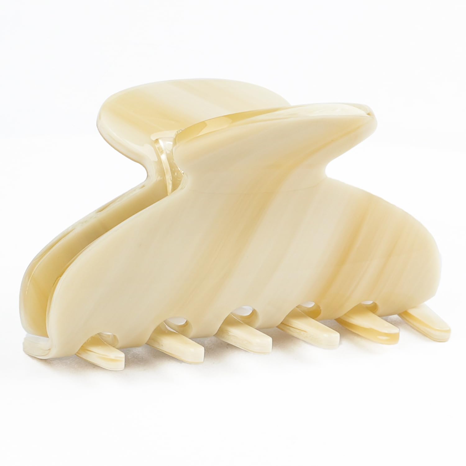 MAORULU clip claw de acetato crema blanco, ligero y cómodo para uso diario.