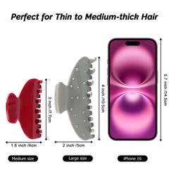 MAORULU clip de pelo con dientes redondeados, protege el cabello al sujetar sin tirones.