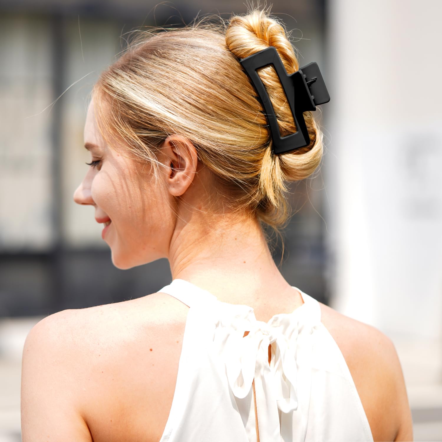 MAORULU clip negro con resorte de metal, duradero y resistente