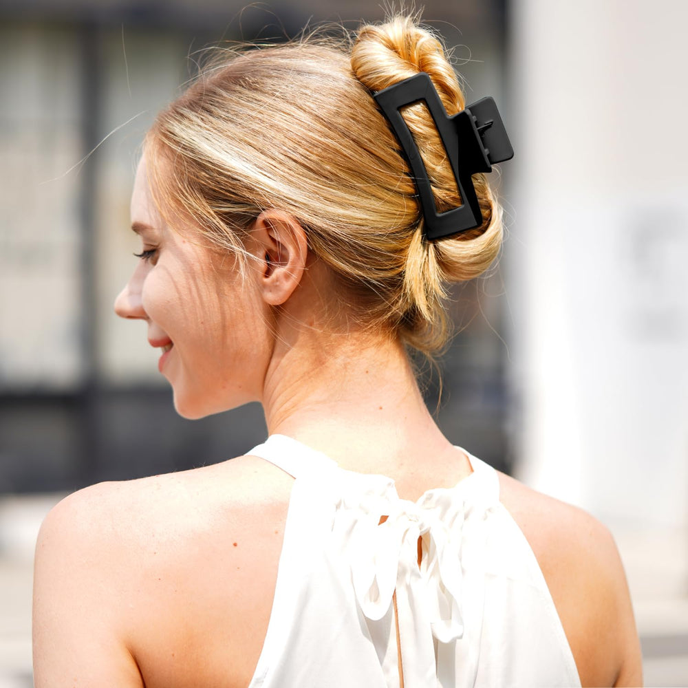 MAORULU clip negro con resorte de metal, duradero y resistente