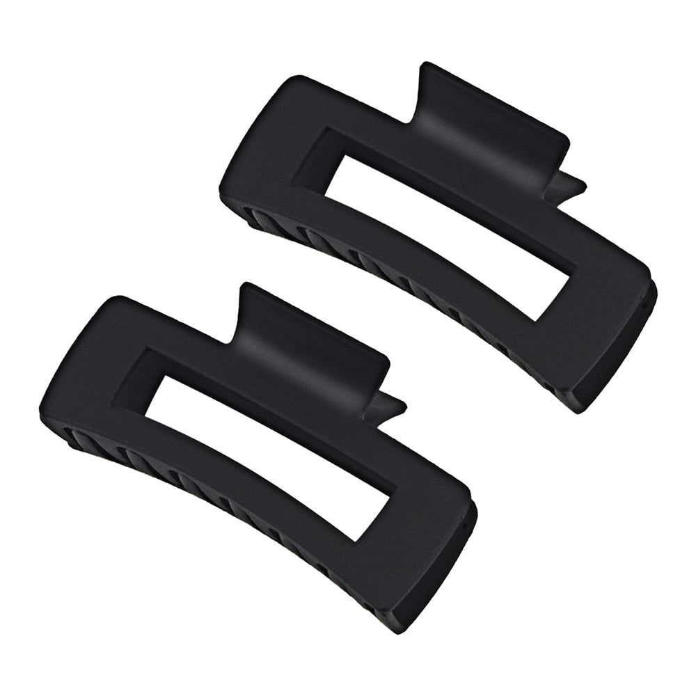MAORULU clip negro rectangular con acabado mate, agarre seguro para todo tipo de cabello