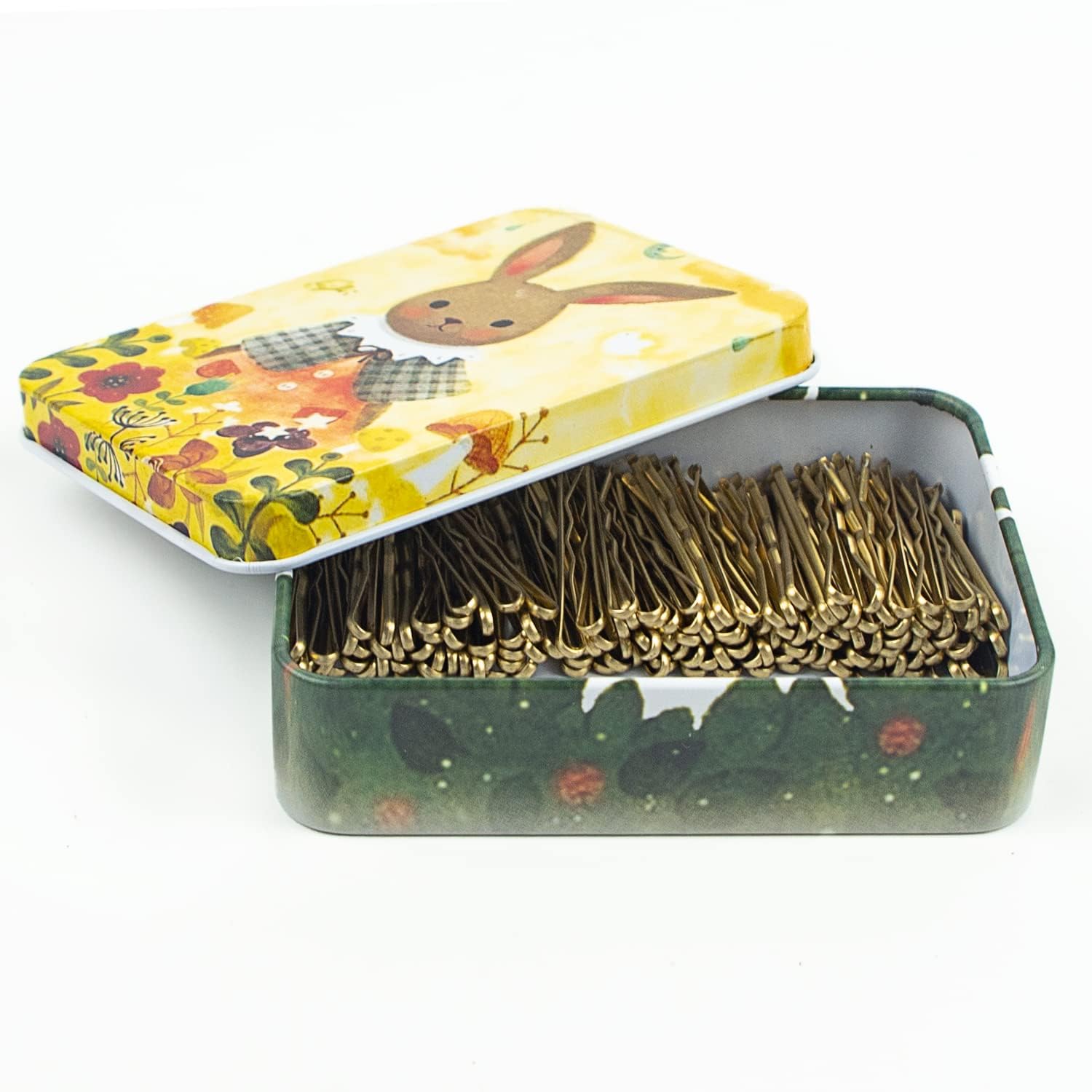 MAORULU mini blonde bobby pins with cute case for portable styling