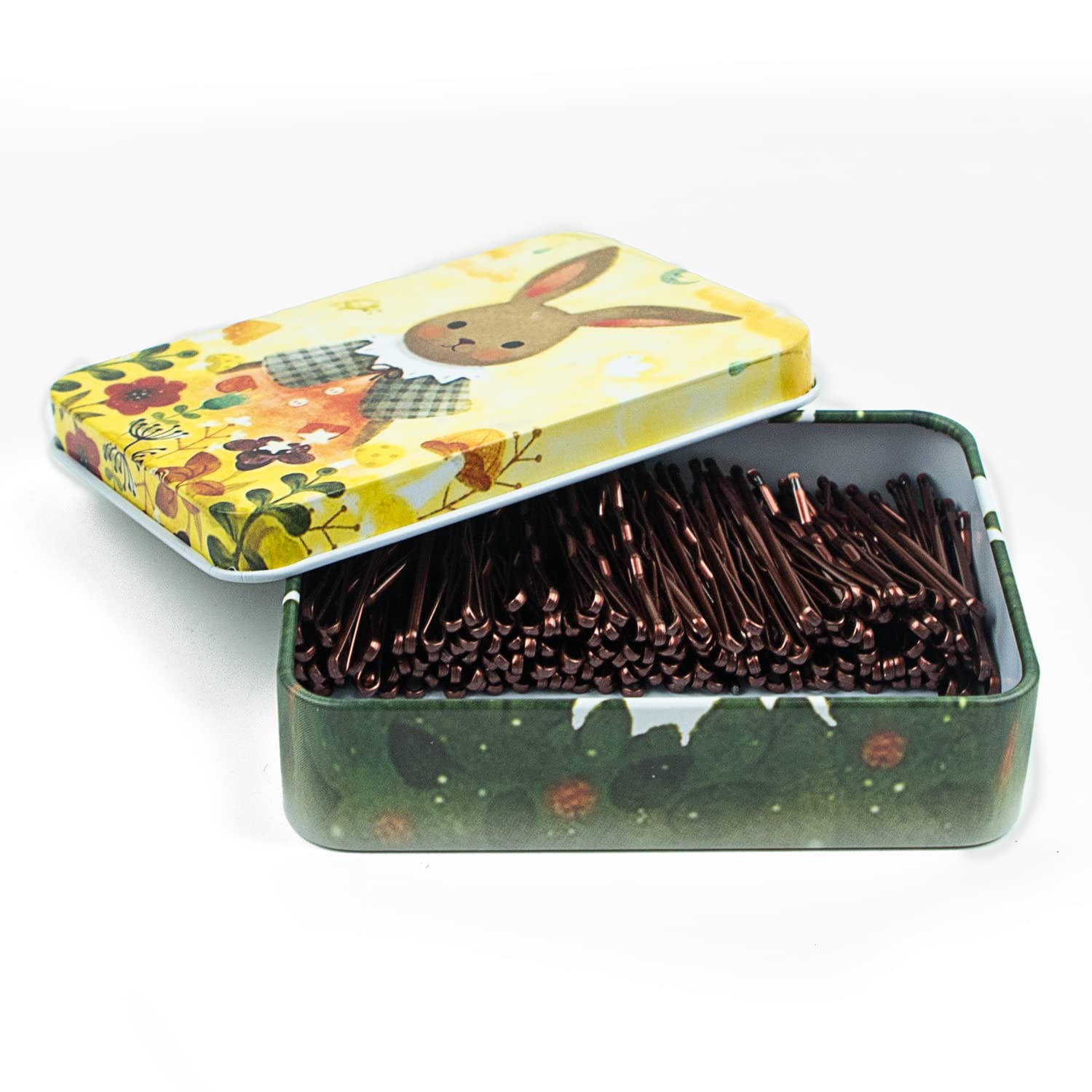 MAORULU mini bobby pins with brown case open for travel styling.