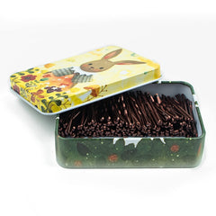 MAORULU mini bobby pins with brown case open for travel styling.
