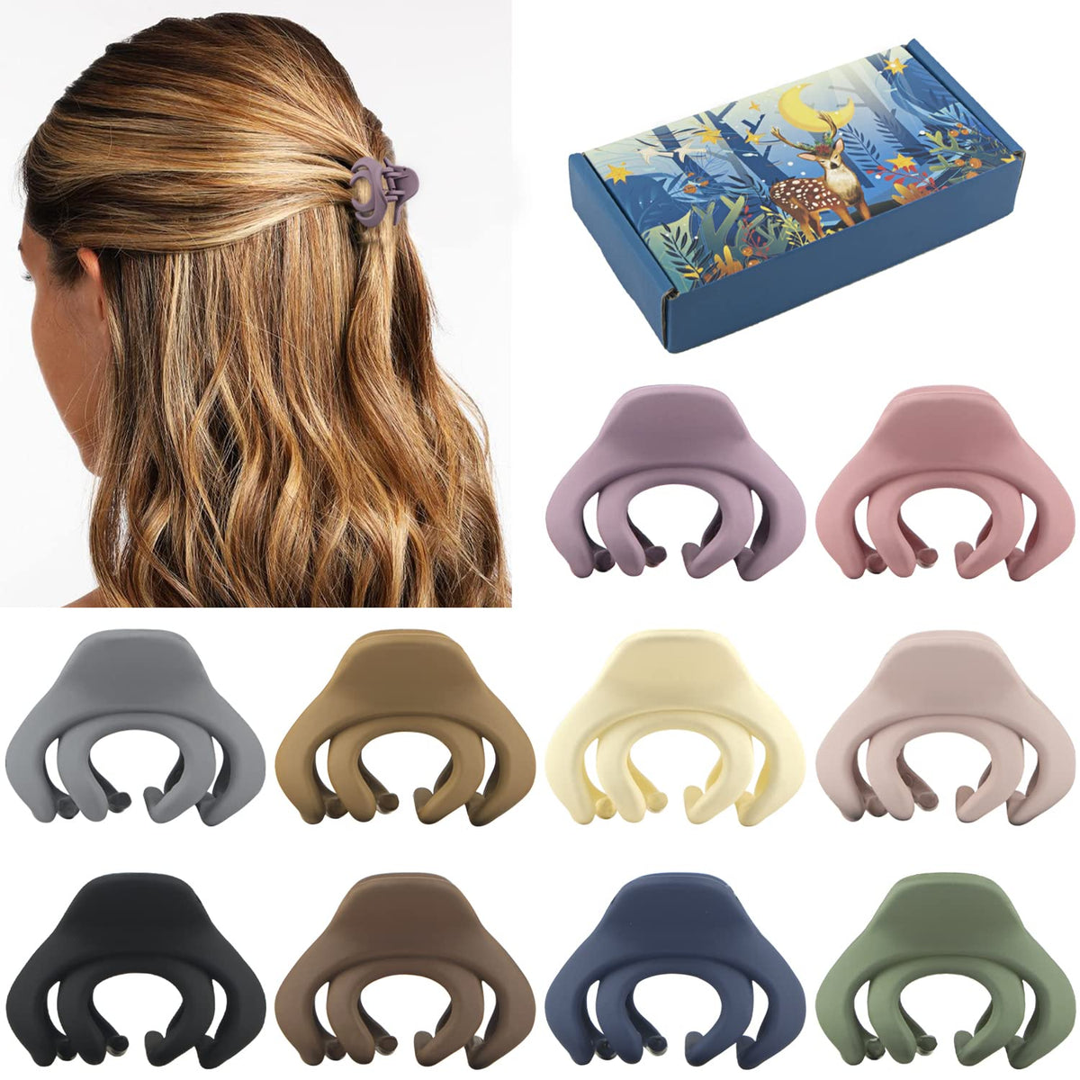 MAORULU mini-clips con recubrimiento mate y material seguro para el cabello.