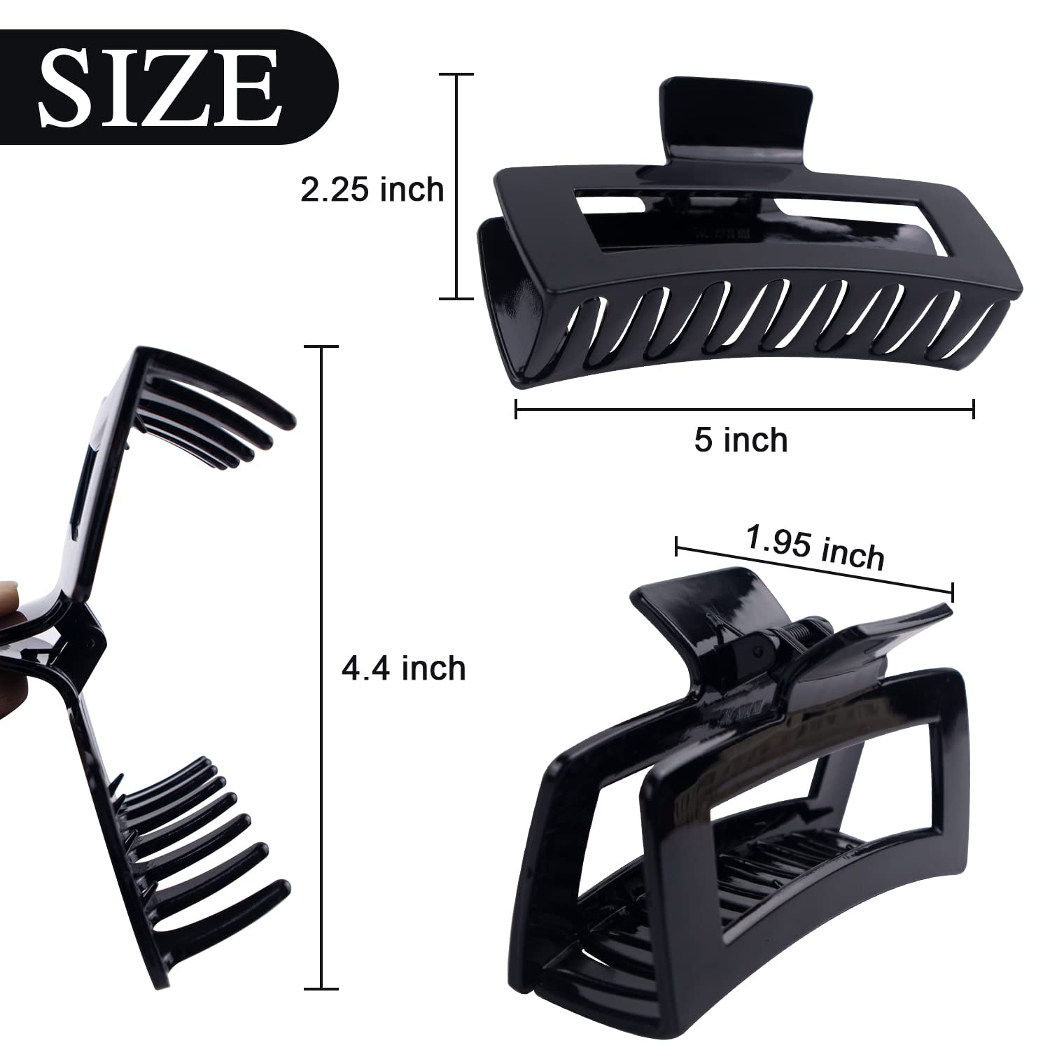 Pinza MAORULU para cabello grueso, sujetando con fuerza todo el día.
